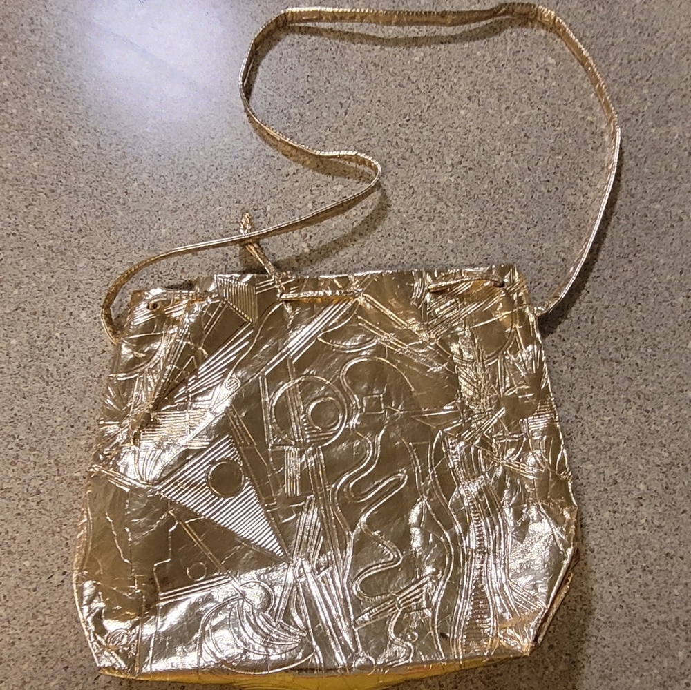 Gold crossbody bag